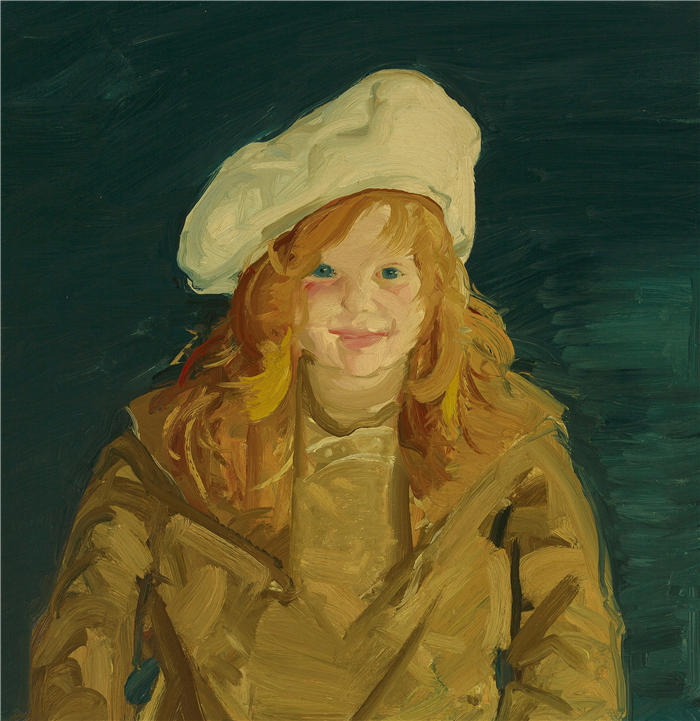 乔治·韦斯利·贝洛斯(George Wesley Bellows,美国画家)作品-《杰基 (杰奎琳·哈德森) (1914)》高清下载