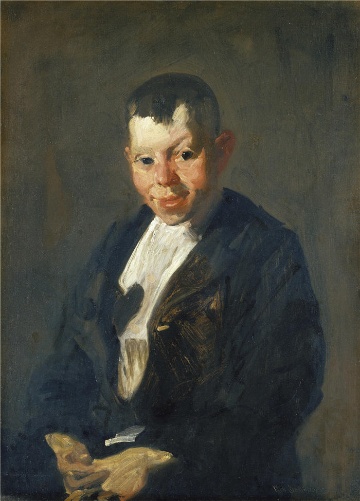 乔治·韦斯利·贝洛斯(George Wesley Bellows,美国画家)作品-《报童》高清下载