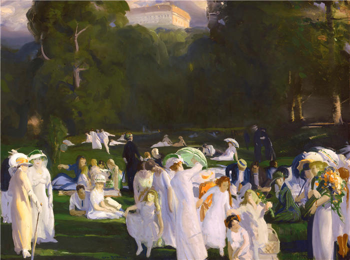 乔治·韦斯利·贝洛斯（George Wesley Bellows，美国画家）作品-《六月的一天 (1913)》高清下载