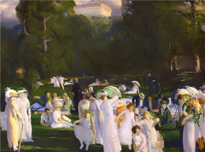 乔治·韦斯利·贝洛斯(George Wesley Bellows,美国画家)作品-《六月的一天 (1913)》高清下载