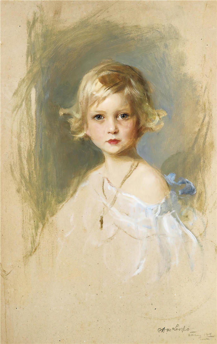 菲利普·亚历克修斯·德·拉斯洛 (Philip Alexius de László，匈牙利画家)作品-希腊塞西尔公主 (1914)