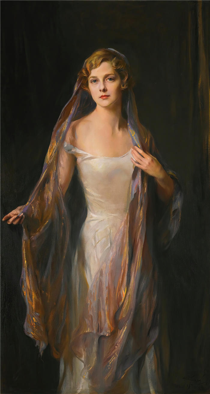 菲利普·亚历克修斯·德·拉斯洛 (Philip Alexius de László，匈牙利画家)作品-伊迪丝·霍普·伊瑟琳 (Edith Hope Iselin) 的肖像 (1930)