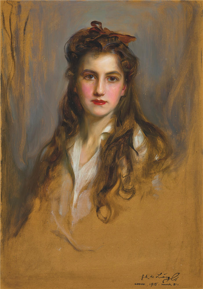 菲利普·亚历克修斯·德·拉斯洛 (Philip Alexius de László，匈牙利画家)作品-尼娜·格奥尔基耶芙娜公主 (1901-1974) (1915) 的肖像