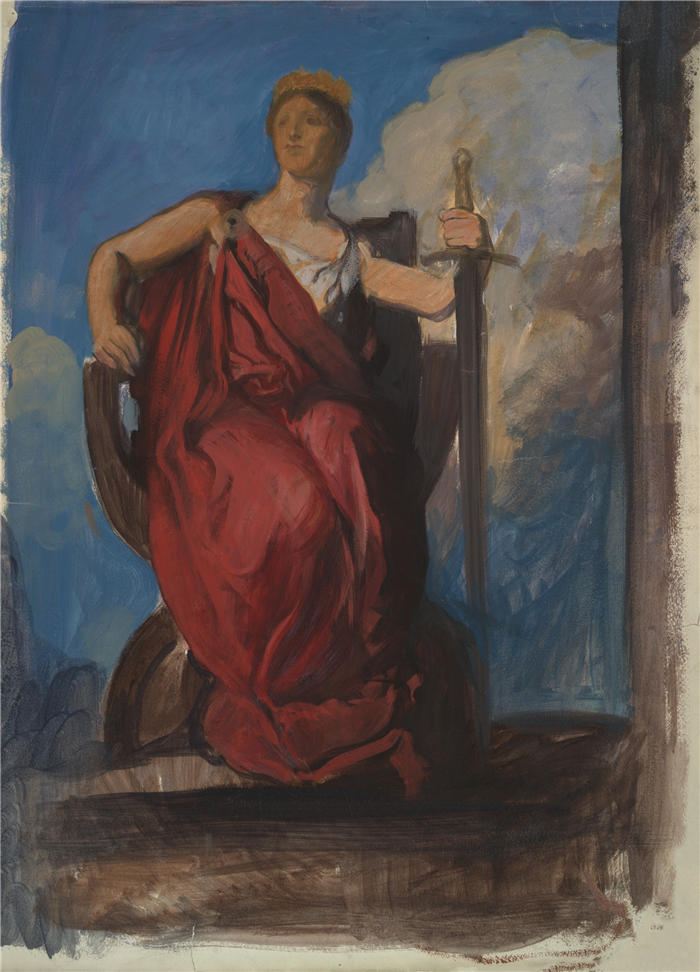 艾德文·奥斯汀·艾比(Edwin Austin Abbey,美国画家)作品-《宾夕法尼亚的神化》（1902-1911）