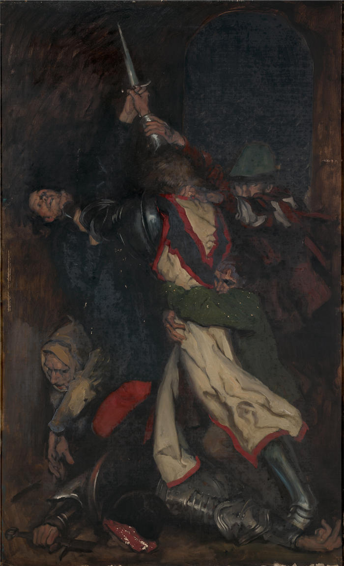 艾德文·奥斯汀·艾比(Edwin Austin Abbey,美国画家)作品-低度乡绅（约 1897 年）