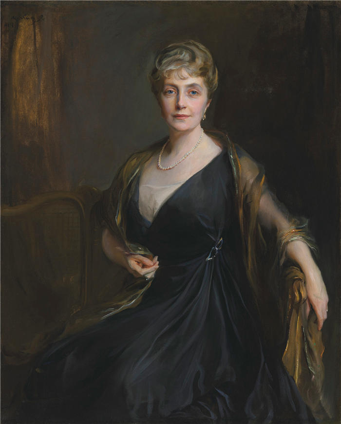 菲利普·亚历克修斯·德·拉斯洛 (Philip Alexius de László，匈牙利画家)作品-奥尔-刘易斯夫人，娘家姓莫德·海伦·玛丽·布斯 (1917)