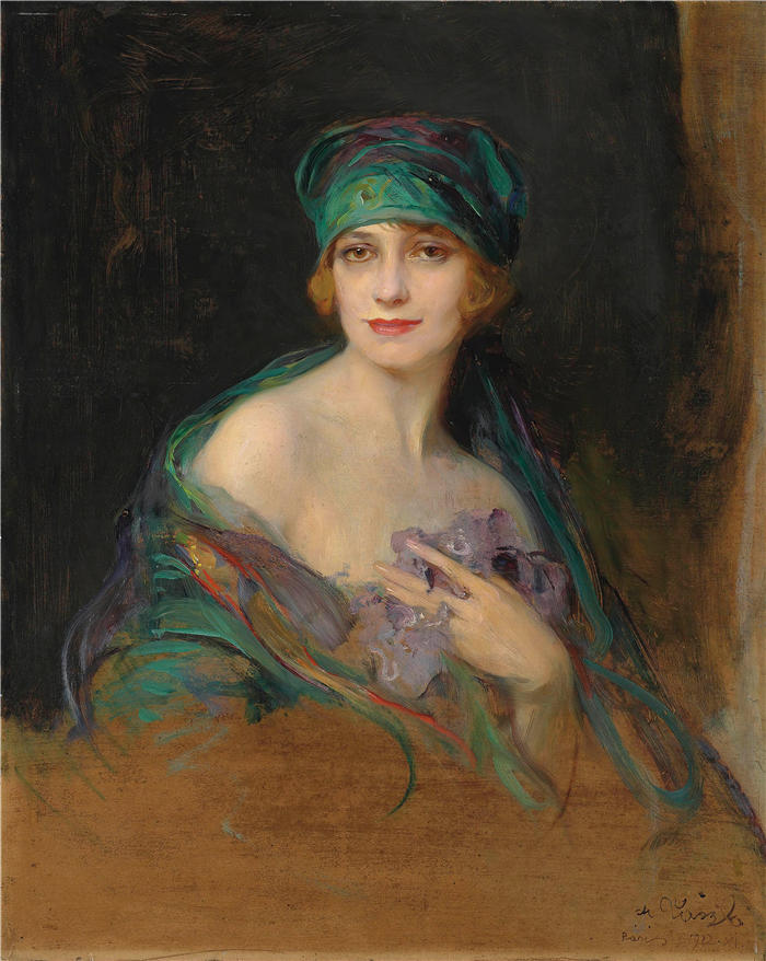 菲利普·亚历克修斯·德·拉斯洛 (Philip Alexius de László，匈牙利画家)作品-Ruspoli 公主的肖像，Duchess De Gramont (1922)