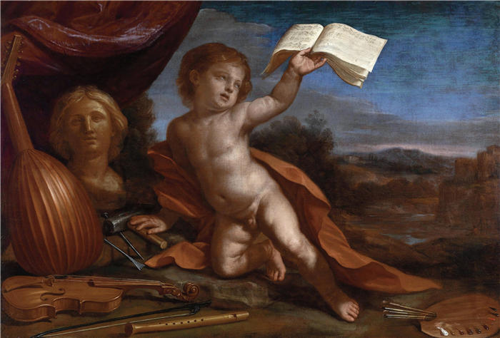 圭尔奇诺 （Guercino，意大利画家）作品-《有德之爱》高清油画