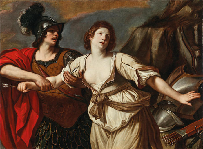 圭尔奇诺 （Guercino，意大利画家）作品-《里纳尔多和阿米达》高清油画