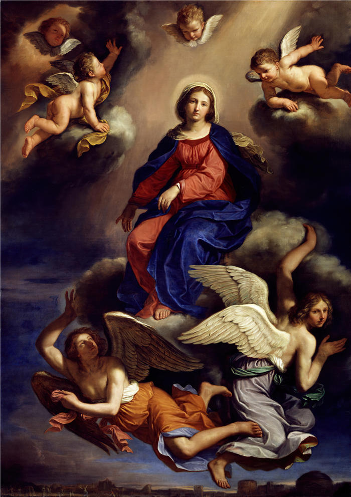 圭尔奇诺 （Guercino，意大利画家）作品-《圣母升天 (1650)》高清油画