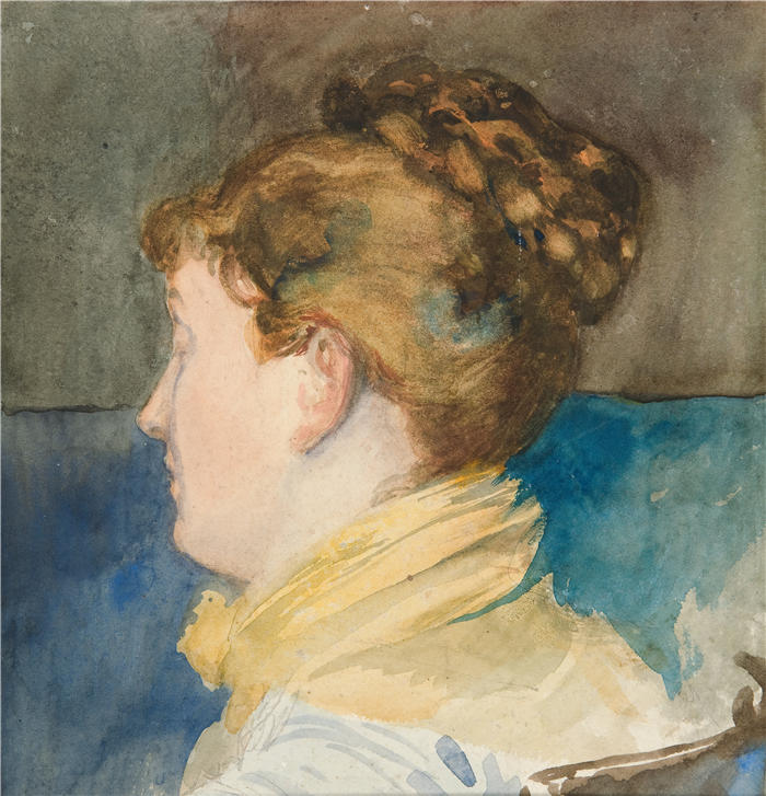艾德文·奥斯汀·艾比(Edwin Austin Abbey,美国画家)作品-修道院夫人的肖像