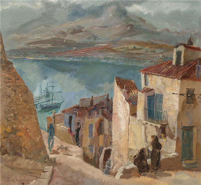 雅科夫列夫（Alexander Evgenievich Yakovlev，俄罗斯画家）作品-卡尔维港（1930年）