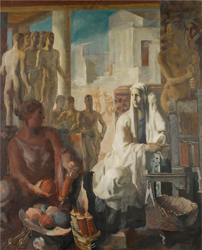 雅科夫列夫（Alexander Evgenievich Yakovlev，俄罗斯画家）作品-佩内洛普（1929）