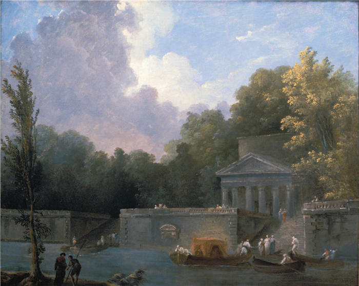 休伯特·罗伯特（Hubert Robert，法国画家）作品-公园场景（18 世纪）高清下载
