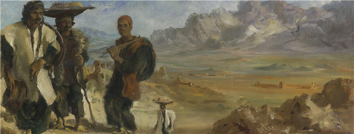 雅科夫列夫（Alexander Evgenievich Yakovlev，俄罗斯画家）作品-科尔曼沙附近的库尔德人（1932年）
