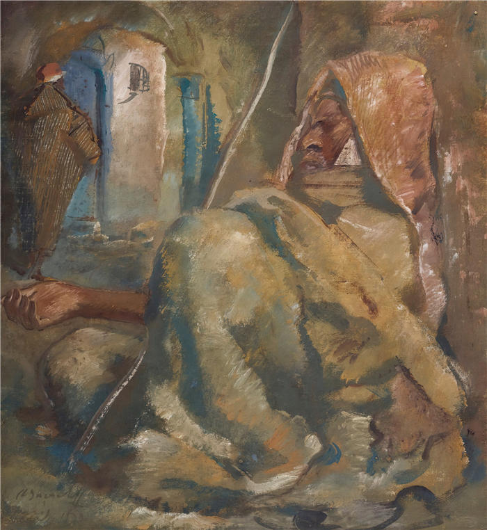 雅科夫列夫（Alexander Evgenievich Yakovlev，俄罗斯画家）作品-乞丐（1930）
