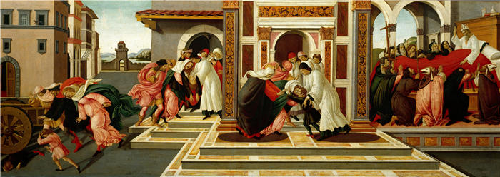桑德罗·波提切利（Sandro Botticelli，意大利画家）作品-《最后的奇迹和圣泽诺比乌斯之死》油画高清下载