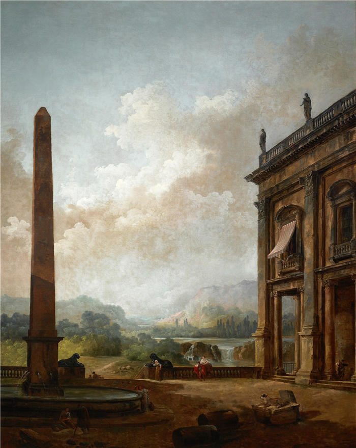 休伯特·罗伯特（Hubert Robert，法国画家）作品-方尖碑（1789）高清下载
