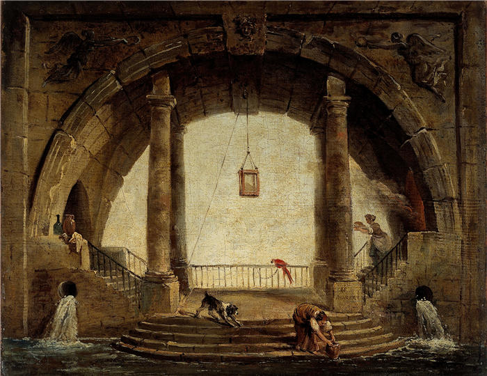 休伯特·罗伯特（Hubert Robert，法国画家）作品-拉封丹（18 世纪）高清下载