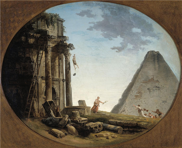 休伯特·罗伯特（Hubert Robert，法国画家）作品-意外 (1790-1804)高清下载
