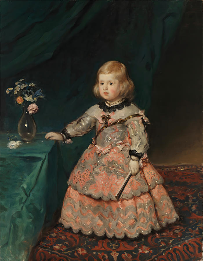 海伦娜·索菲亚(Helena Sofia，芬兰画家)作品-《Infanta Maria Teresia，仿制委拉斯开兹 (1894)》高清下载