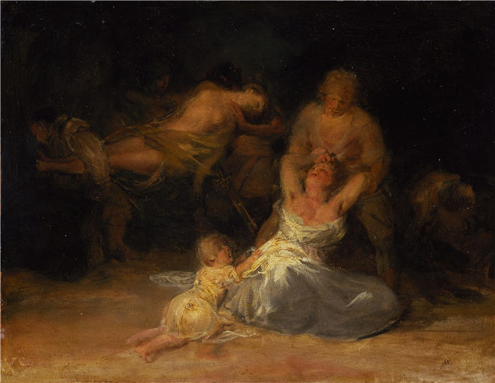 弗朗西斯科·德·戈雅 （Francisco de Goya y Lucientes，西班牙画家）作品-对两名妇女的暴力行为 (1810 – 1812)