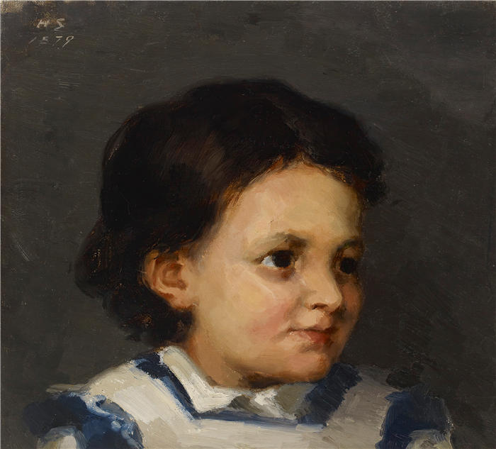 海伦娜·索菲亚(Helena Sofia，芬兰画家)作品-《小丽莎 (1879)》高清下载