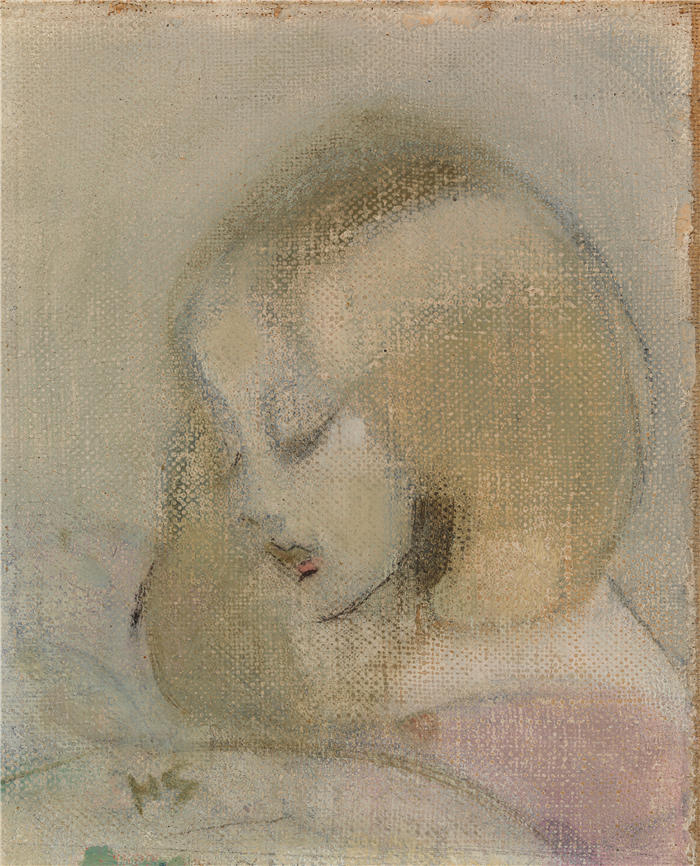 海伦娜·索菲亚(Helena Sofia，芬兰画家)作品-《年轮阅读 (1923)》高清下载