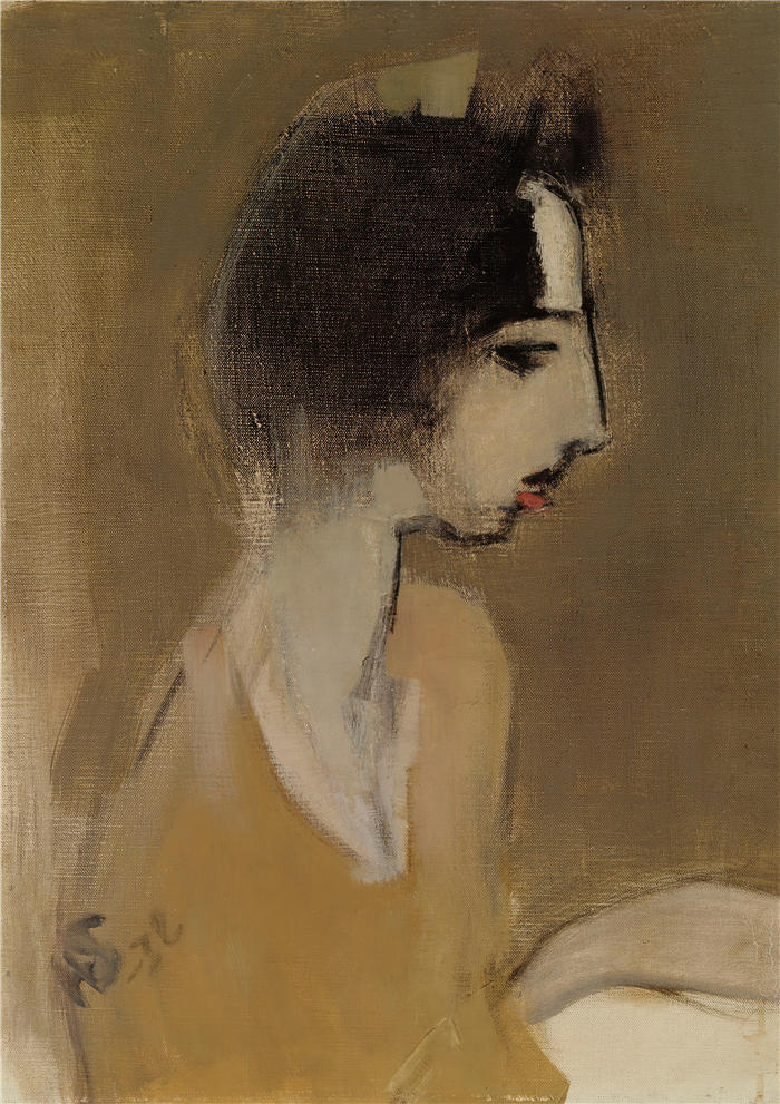 海伦娜·索菲亚(Helena Sofia，芬兰画家)作品-《一个女人的简介（从记忆中）（1932）》高清下载