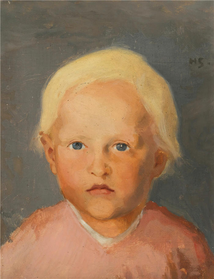 海伦娜·索菲亚(Helena Sofia，芬兰画家)作品-《亚麻色头发的男孩》高清下载