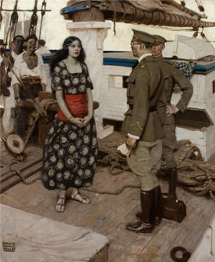 迪恩·康威尔（Dean Cornwell，美国画家）作品-永远不会遇见吐温 (1923)