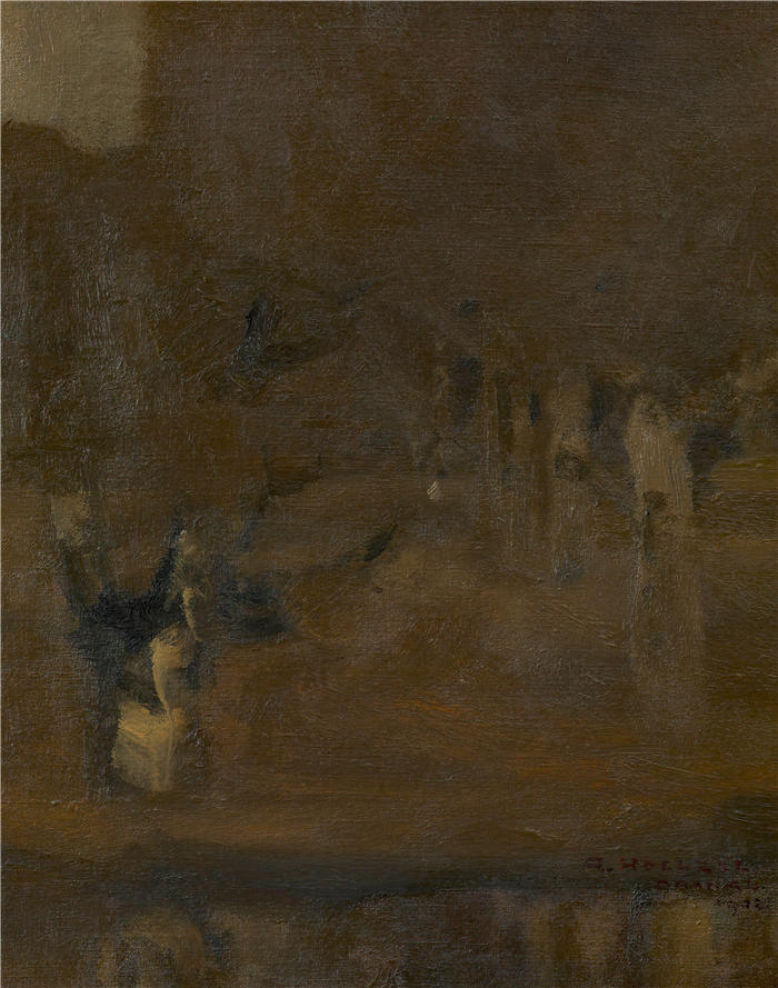 阿道夫·霍尔泽尔（Adolf Hölzel，德国画家）作品 -《达豪 (Dachau) 的景观研究 (1902)》高清下载