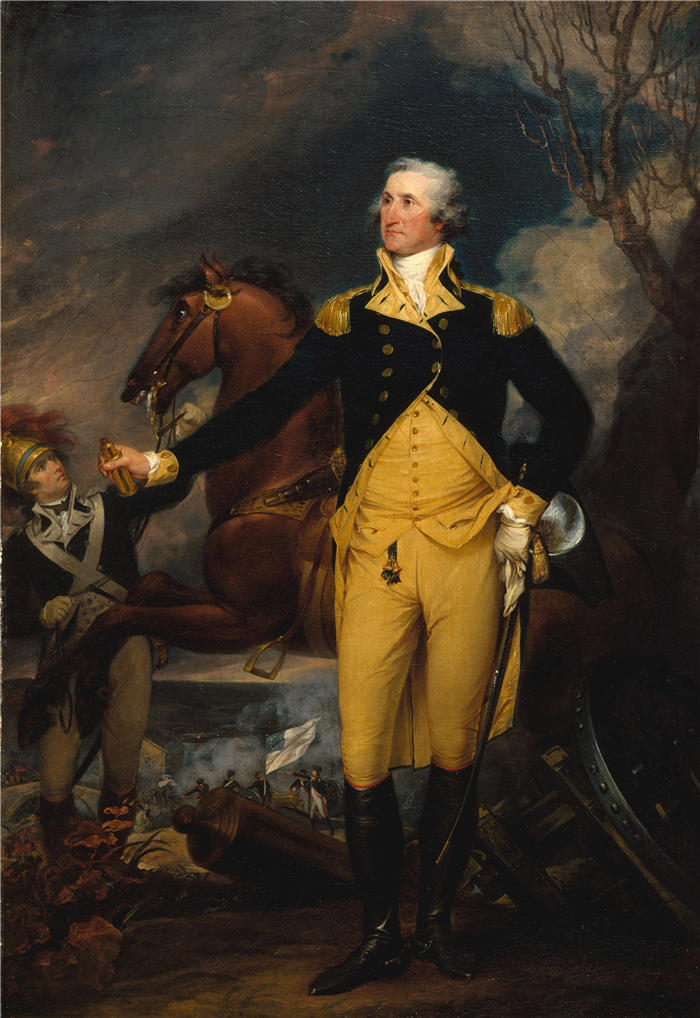 约翰·特朗布尔（John Trumbull，美国画家）高清作品-特伦顿战役前的乔治·华盛顿（约 1792–94 年）