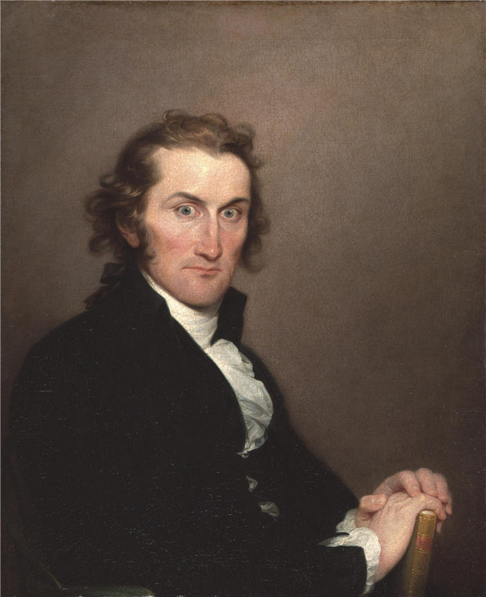 约翰·特朗布尔（John Trumbull，美国画家）高清作品-莱缪尔·霍普金斯博士 (1793)