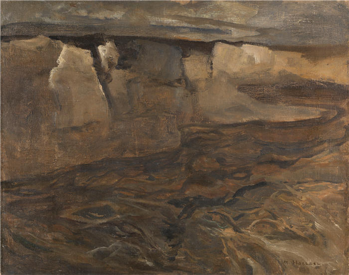 阿道夫·霍尔泽尔（Adolf Hölzel，德国画家）作品 -《白石达豪风景（1900）》高清下载