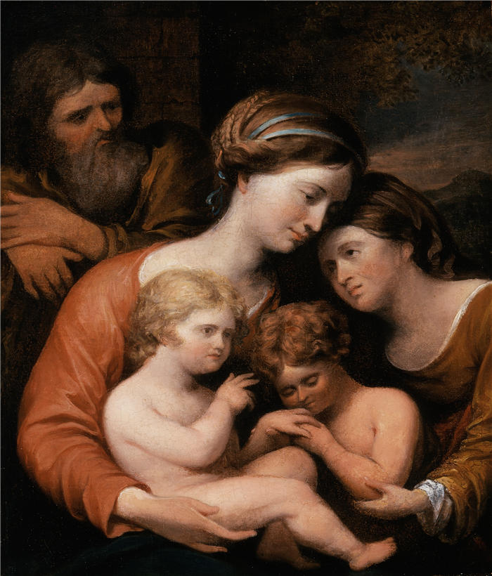 约翰·特朗布尔（John Trumbull，美国画家）高清作品-神圣家族 (1826)