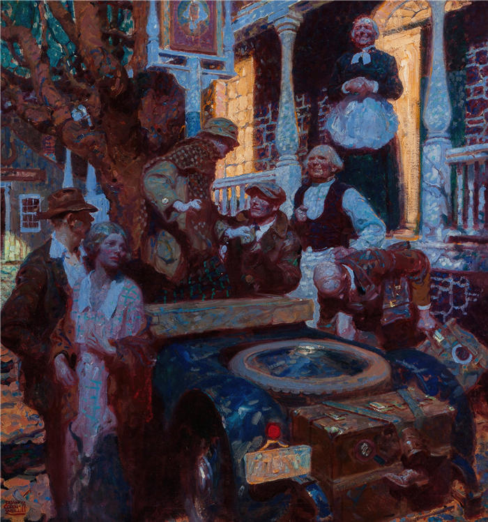 迪恩·康威尔（Dean Cornwell，美国画家）作品-人生大事——旅行（1921）