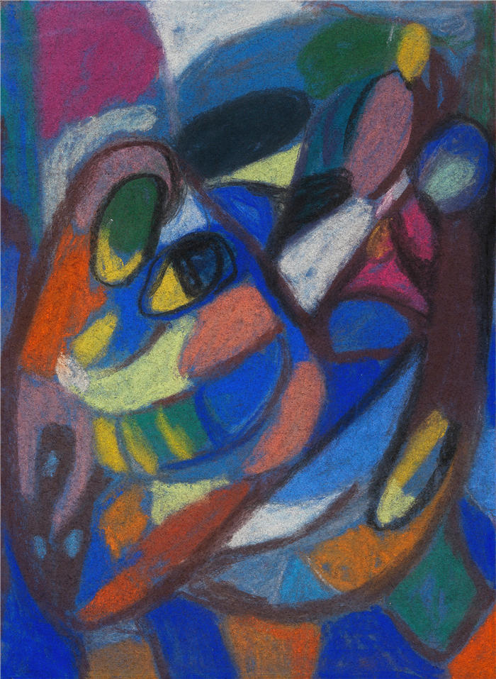 阿道夫·霍尔泽尔(Adolf Hölzel,德国画家)作品 -《作文 (1928)》高清下载