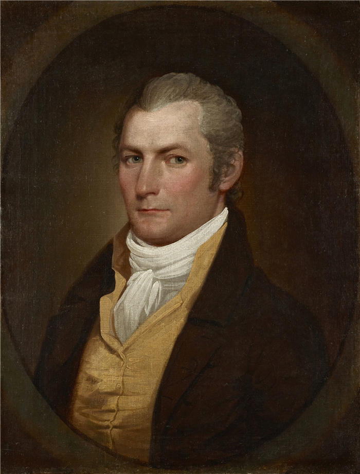 约翰·特朗布尔（John Trumbull，美国画家）高清作品-男人的肖像（约 1804–08 年）