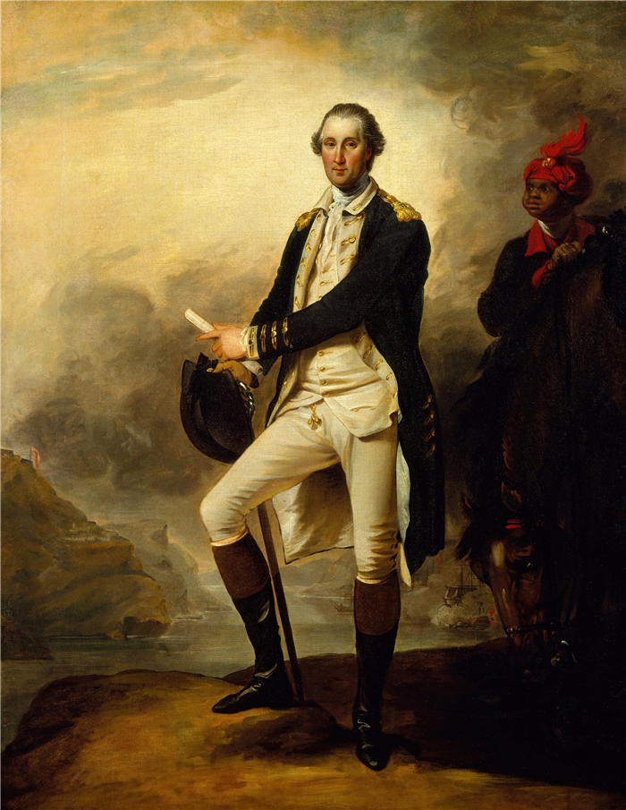 约翰·特朗布尔（John Trumbull，美国画家）高清作品-乔治华盛顿和威廉李 (1780)