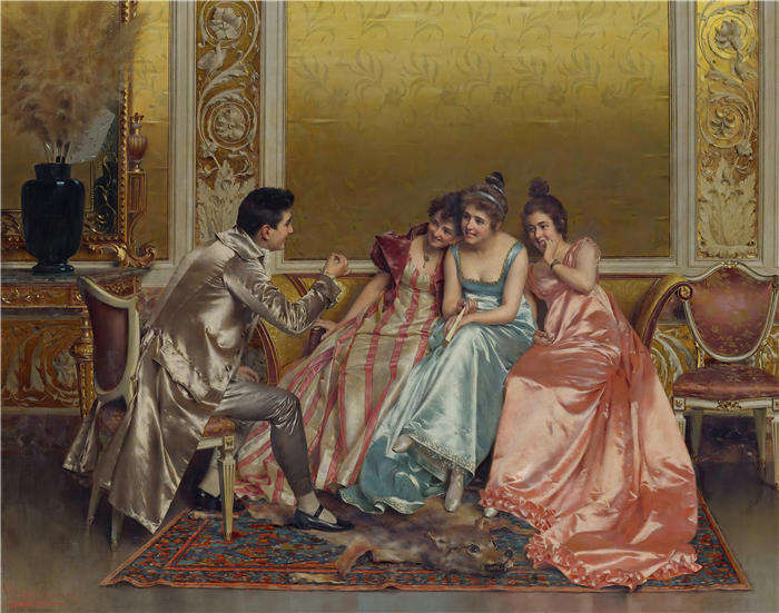 维托里奥·雷贾尼尼(Vittorio Reggianini,意大利画家)作品-《被俘虏的观众》高清下载