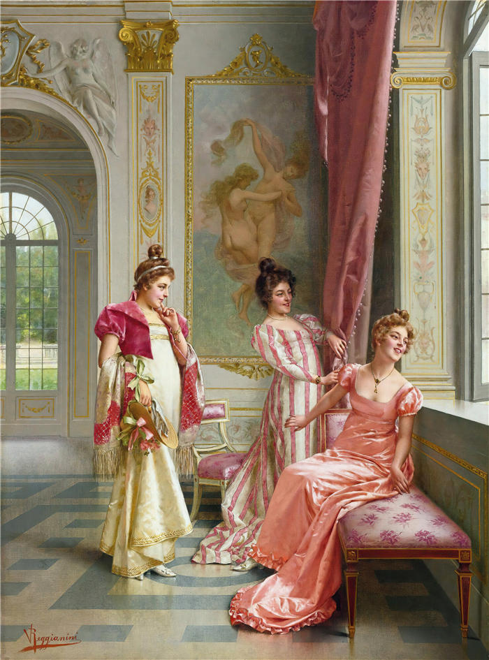 维托里奥·雷贾尼尼（Vittorio Reggianini，意大利画家）作品-《风骚家的冒险》高清下载