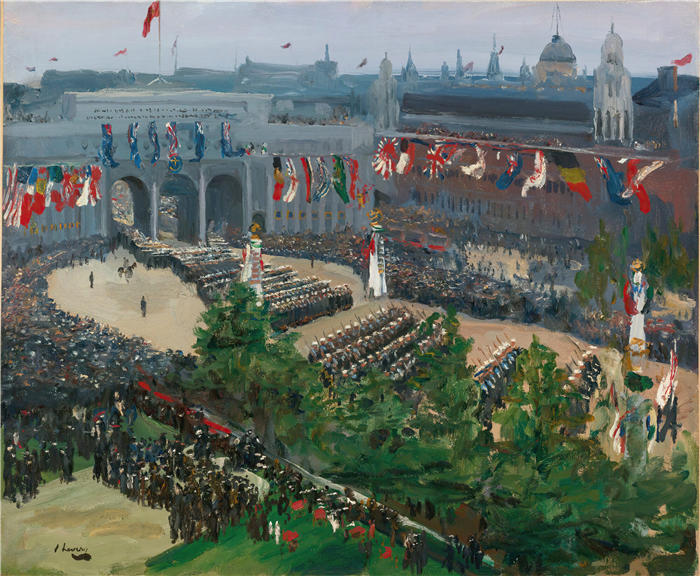 约翰·拉弗里(John Lavery,爱尔兰画家)作品-《海军部拱门,1919 年 7 月 19 日 (1919)》高清下载