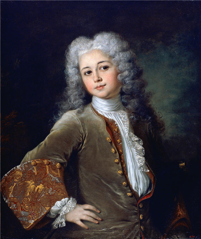 尼古拉斯·德·拉吉耶尔（Nicolas de Largillière，法国画家）作品-一个戴着假发的年轻人的肖像