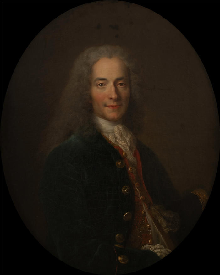 尼古拉斯·德·拉吉耶尔（Nicolas de Largillière，法国画家）作品-伏尔泰（1694-1778）1718年肖像（1718-1724）