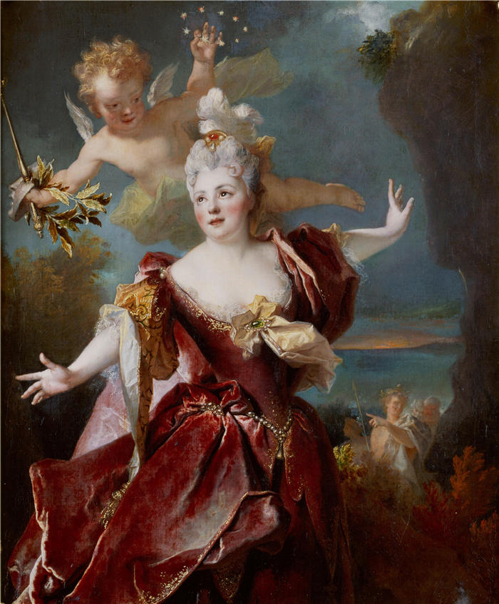 尼古拉斯·德·拉吉耶尔(Nicolas de Largillière,法国画家)作品-女演员 Marie-Anne de Châteauneuf 的肖像