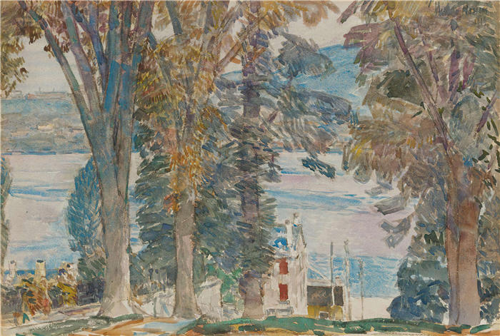 柴尔德·哈萨姆(Childe Hassam,美国画家)作品-《纽约州纽堡(1914 年)》高清下载