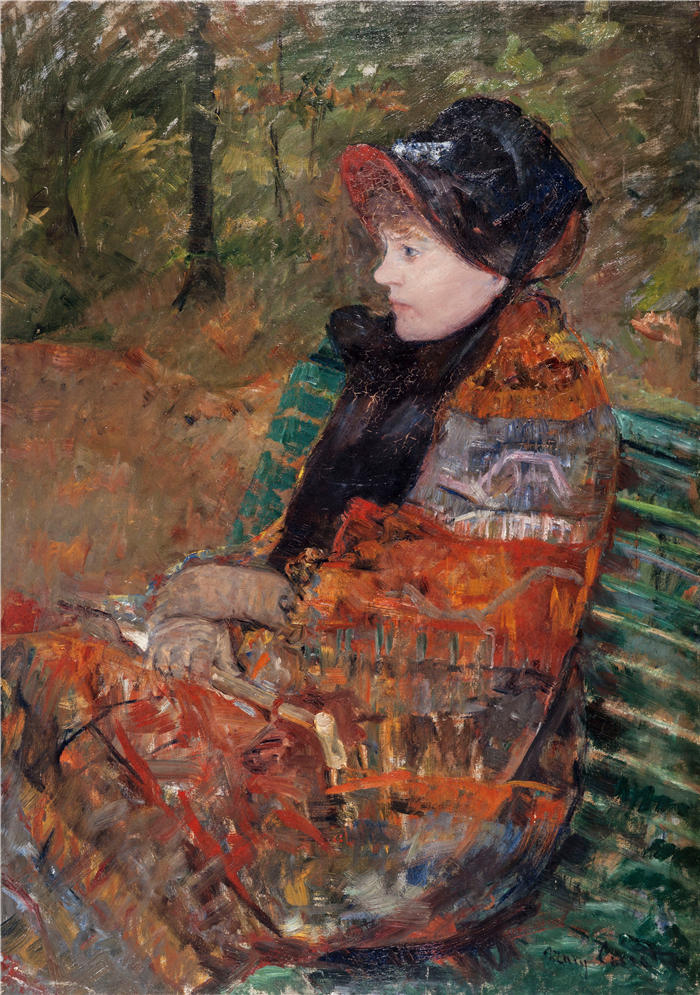 玛丽·卡萨特（Mary Cassatt，美国画家）作品–《秋天，莉迪亚·卡萨特 (Lydia Cassatt) 的肖像 (1880)》高清下载