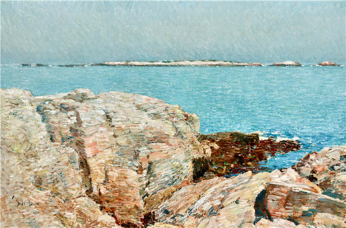 柴尔德·哈萨姆（Childe Hassam，美国画家）作品-《鸭岛 (1906)》高清下载