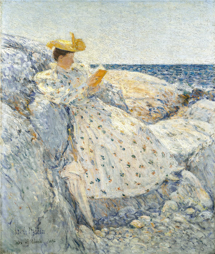 柴尔德·哈萨姆（Childe Hassam，美国画家）作品-《夏日阳光（浅滩岛）》高清下载